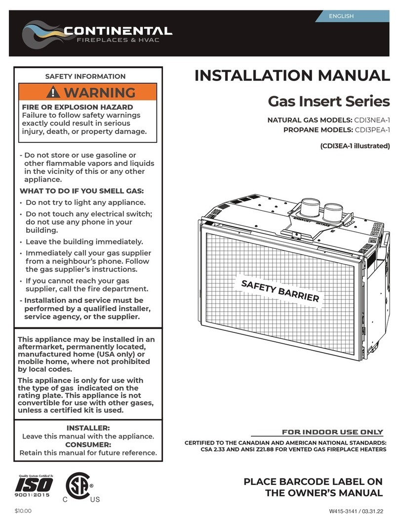 Continental Refrigerator CDI3NEA-1 installation manual