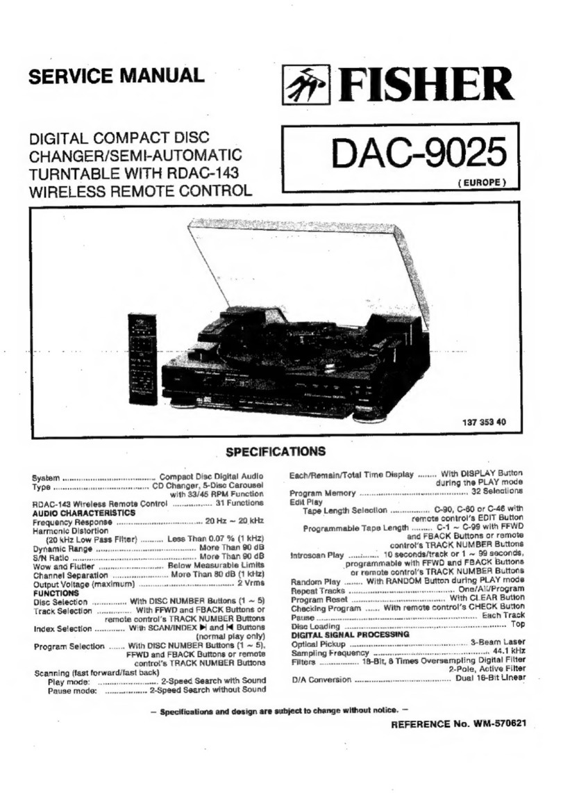 Fisher DAC-9025 Service manual