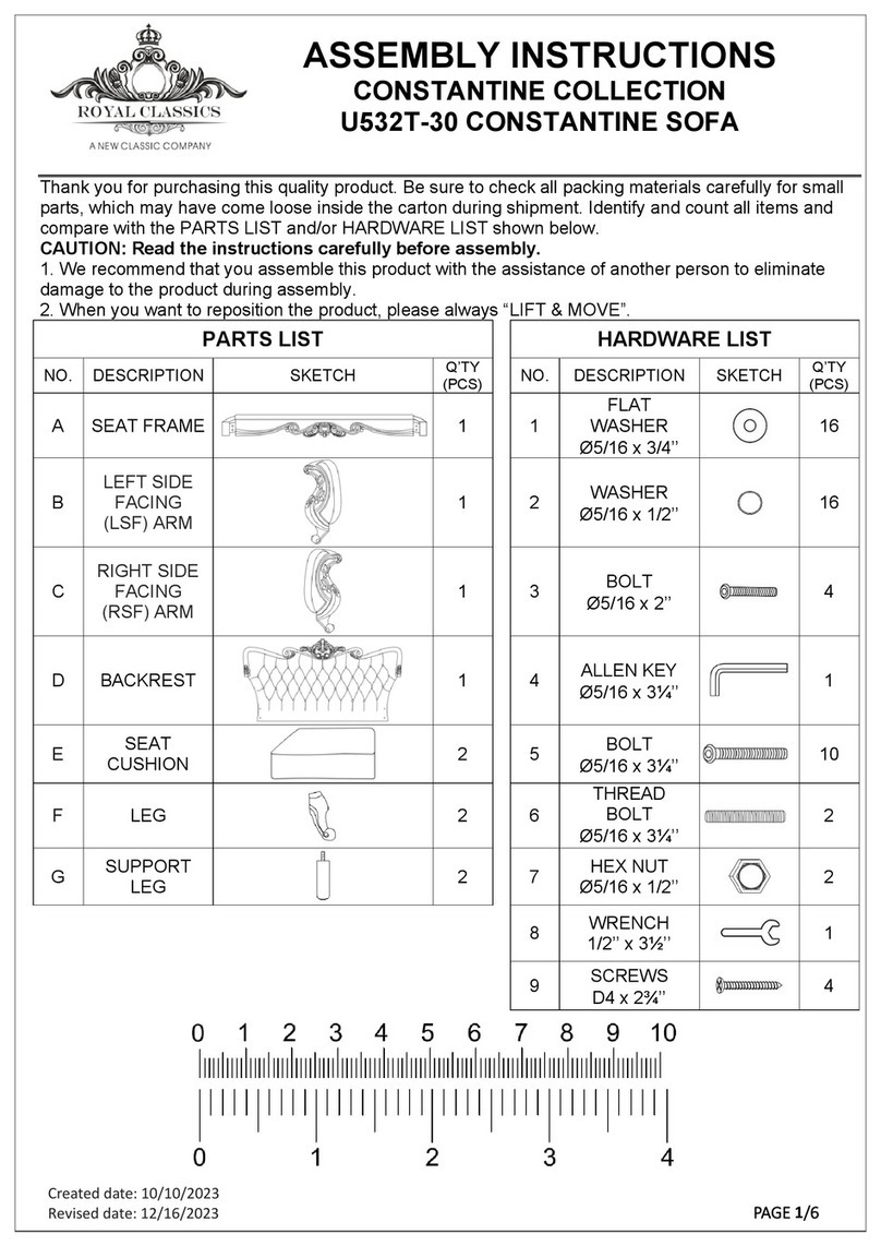New Classic Furniture ROYAL CLASSICS CONSTANTINE U532T-30 Assembly instructions