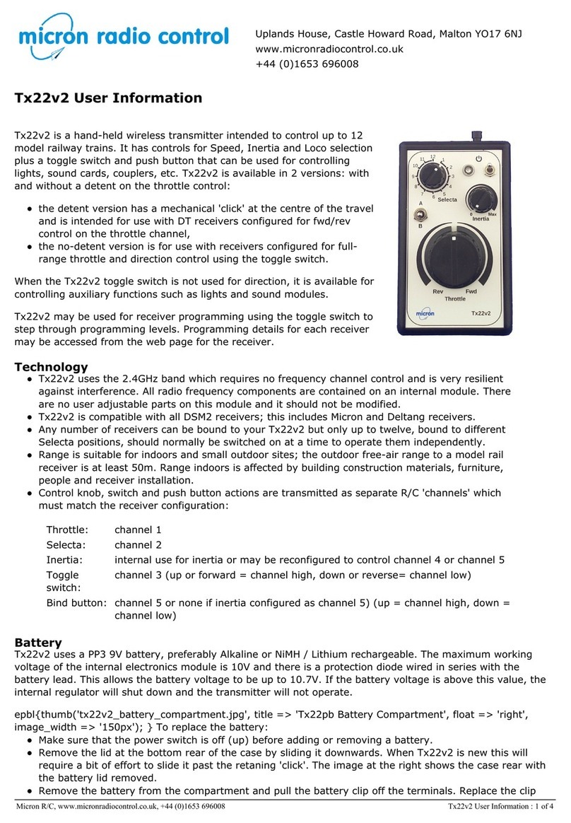 Micron Radio Control Tx22v2 User information
