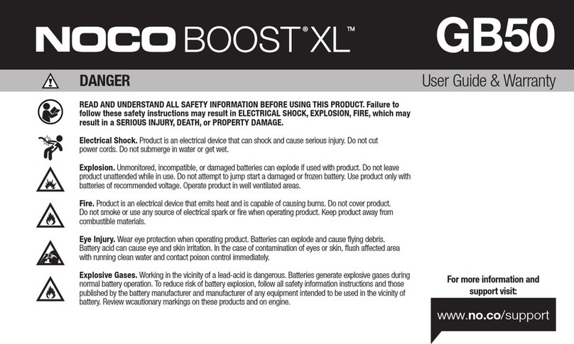 NOCO Genius BOOST XL GB50 User guide & warranty