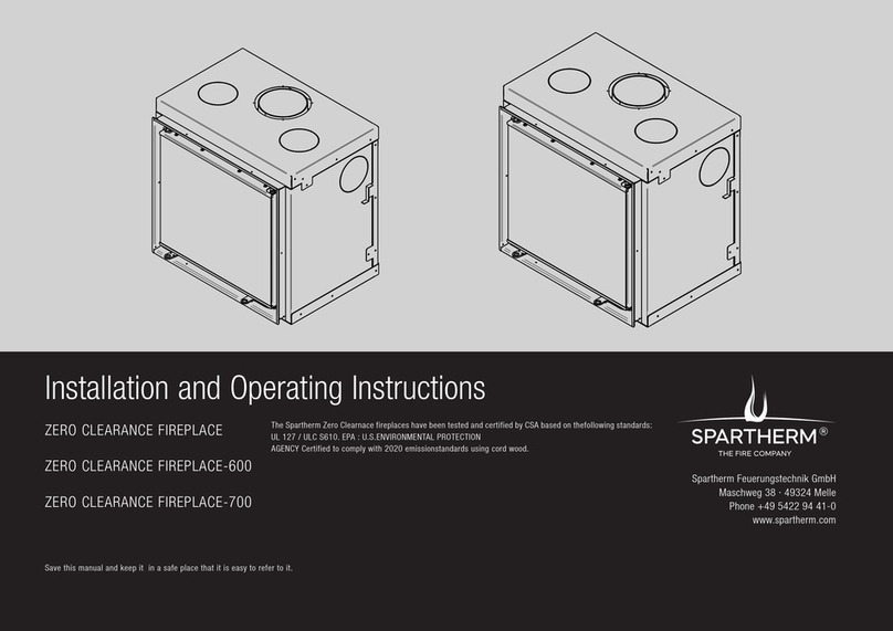 Spartherm Zero Clearance Fireplace-700 Installation and operating instructions