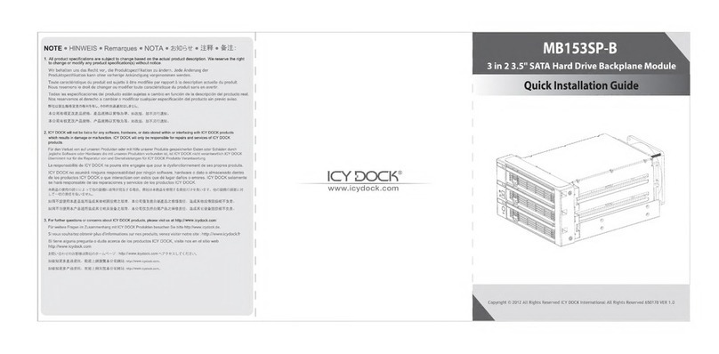 Icy Dock MB153SP-B Quick installation guide