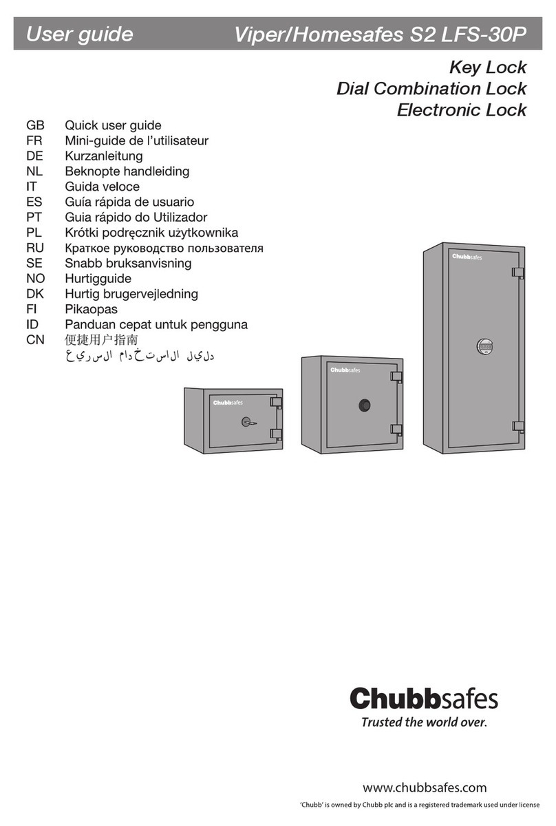 Chubbsafes Viper/Homesafes S2 LFS-30P Quick user guide