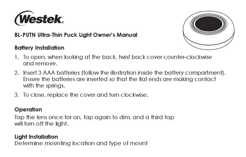 WESTEK BL-PUTN owner's manual