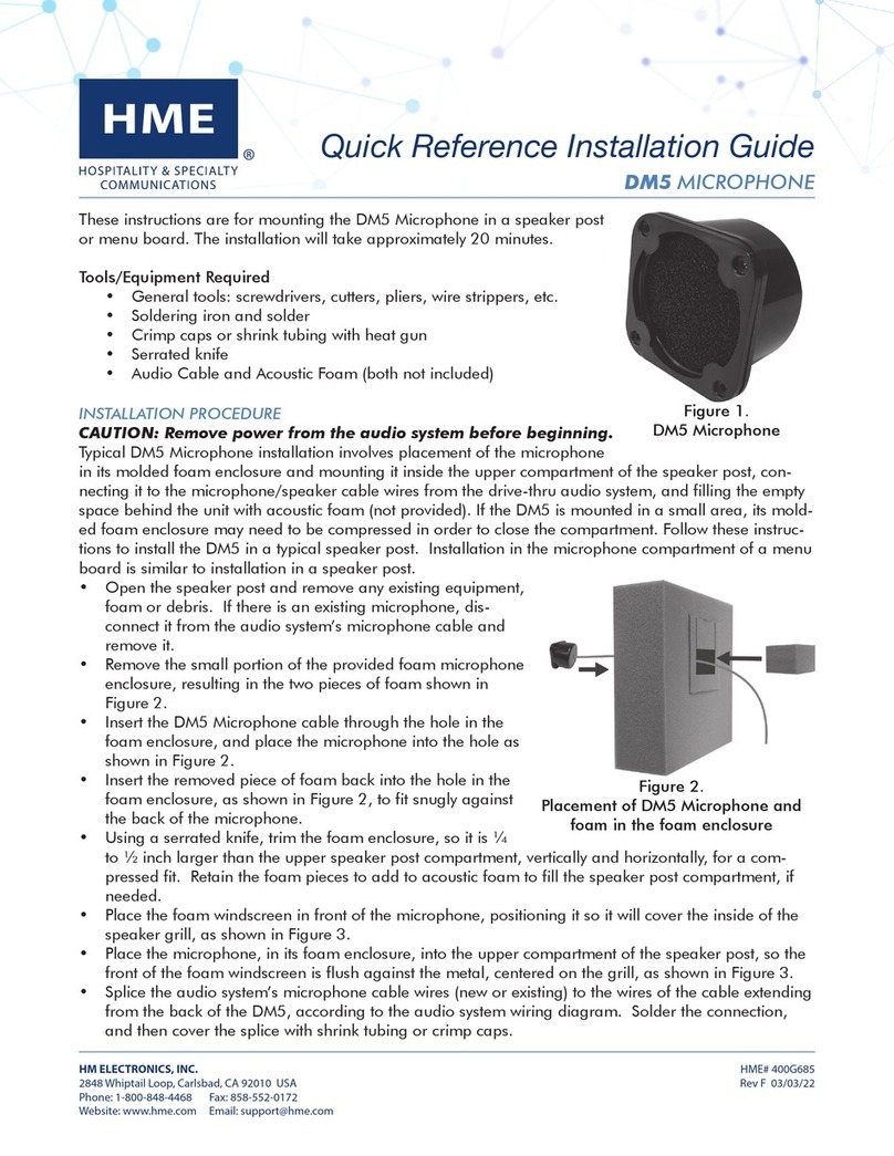 HME DM5 Quick Reference Installation Guide