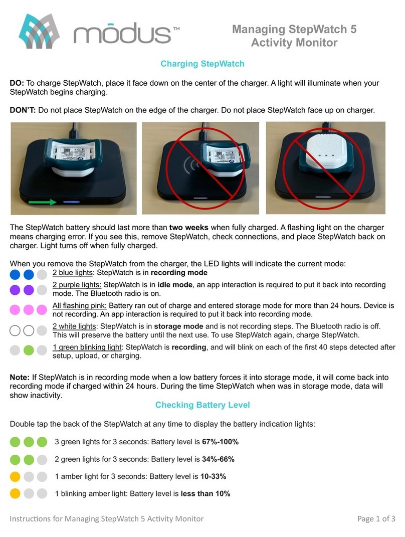 Modus StepWatch 5 quick start guide