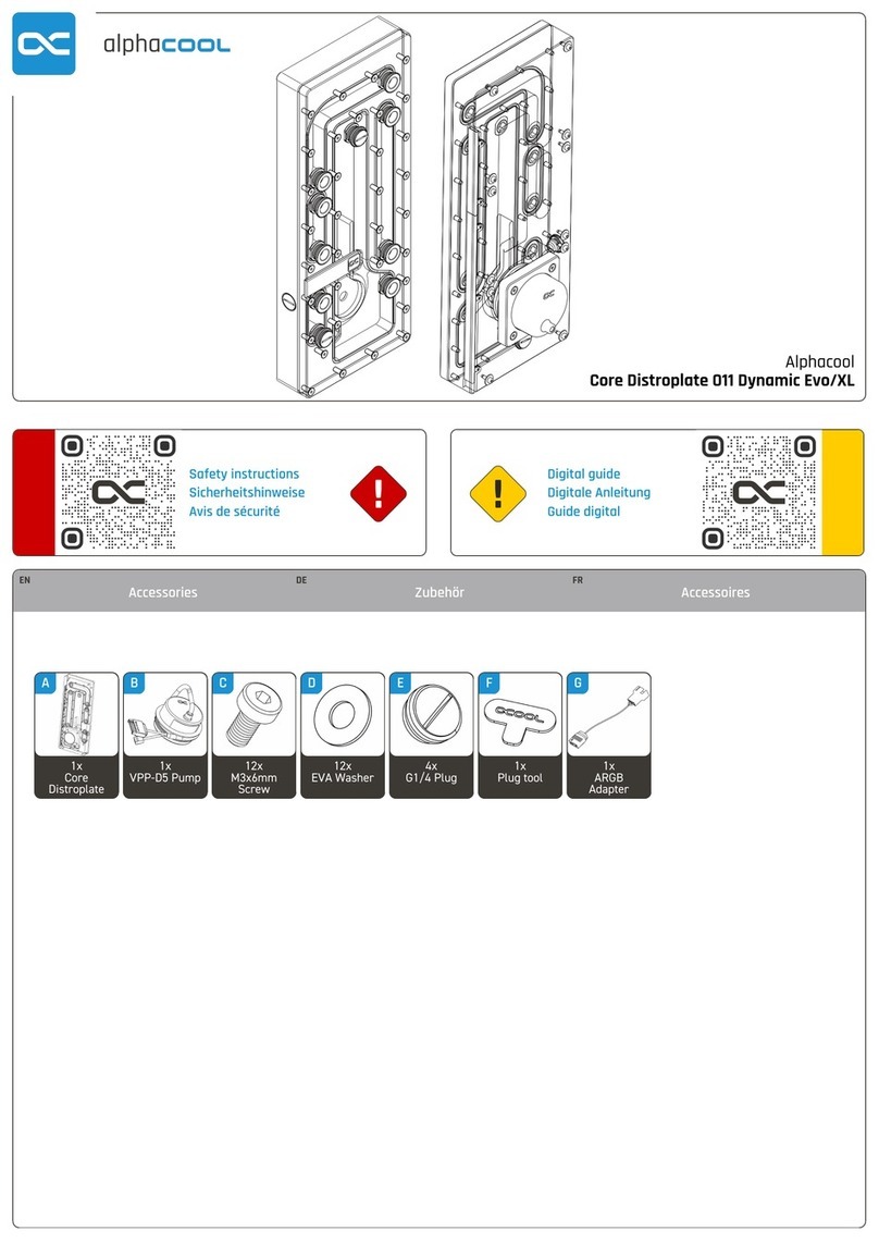 Alphacool Core Distroplate O11 Dynamic Evo/XL installation instructions