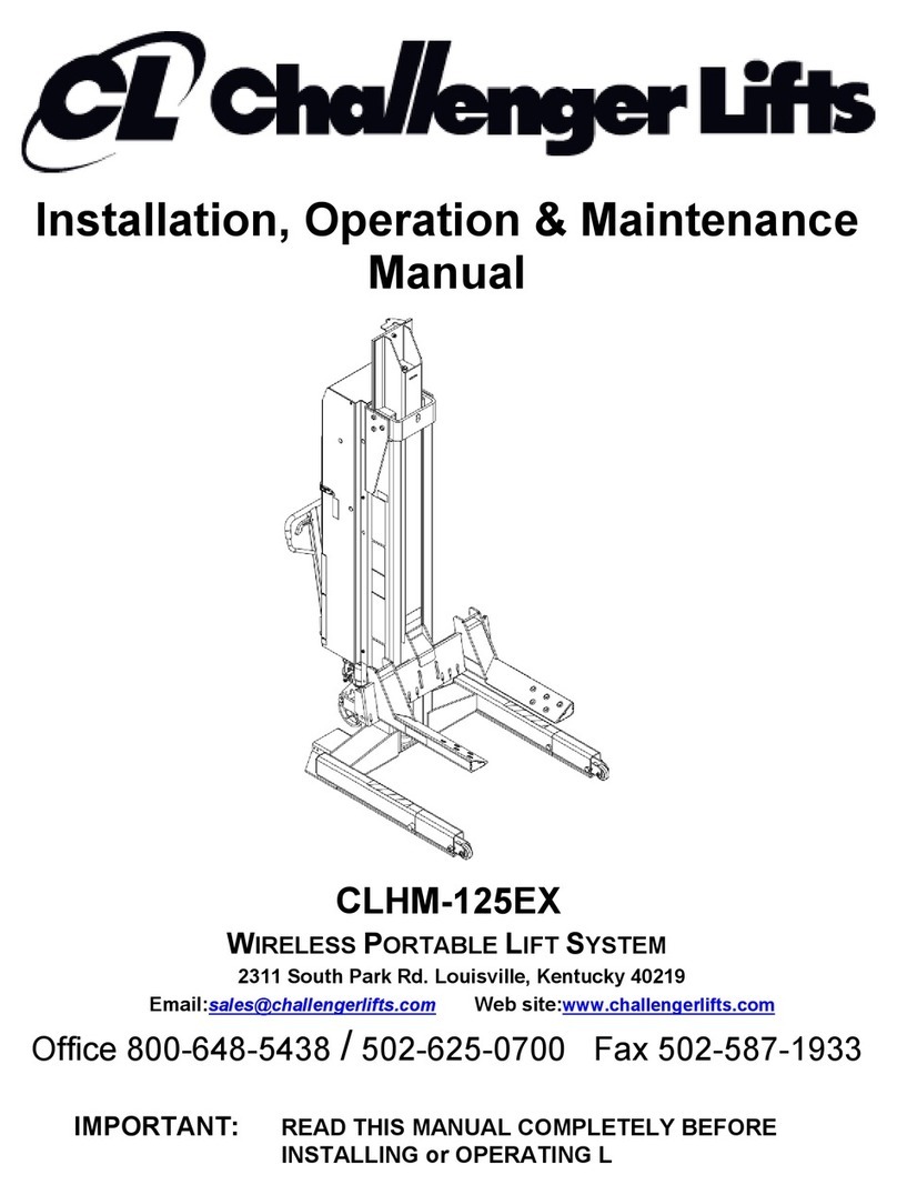 Challenger Lifts CLHM-125EX Instruction manual