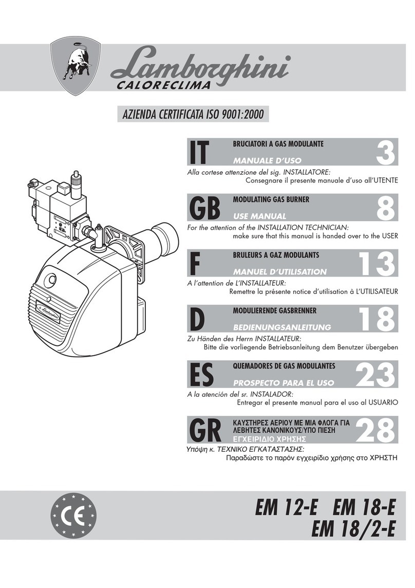Lamborghini Caloreclima EM 18-E user manual Lamborghini Caloreclima EM 18-E user manual