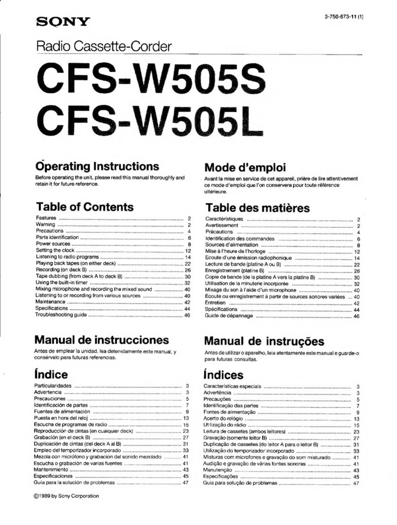 Sony CFS-W505S User manual