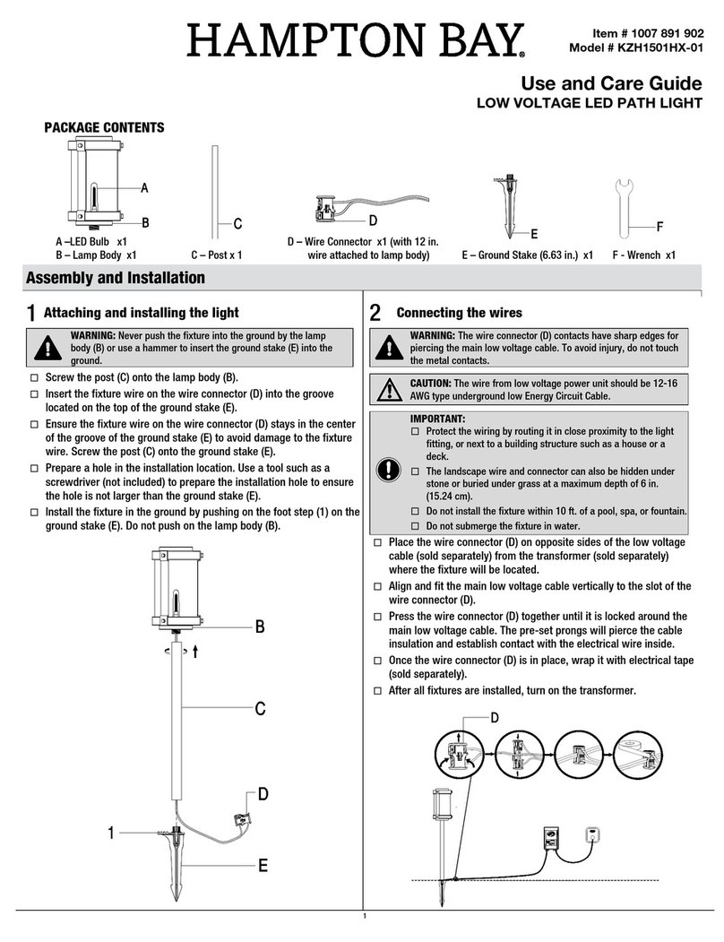 HAMPTON BAY KZH1501HX-01 Use and care guide