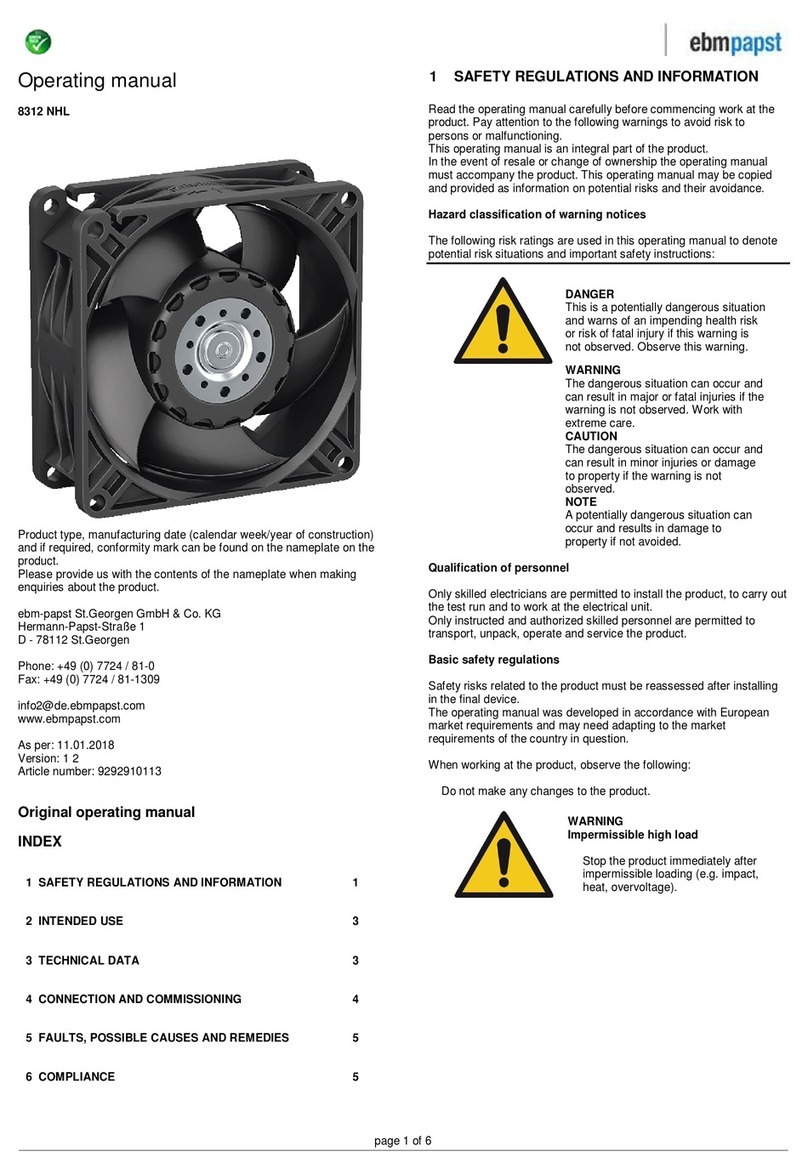Ebmpapst 8312 NHL User manual