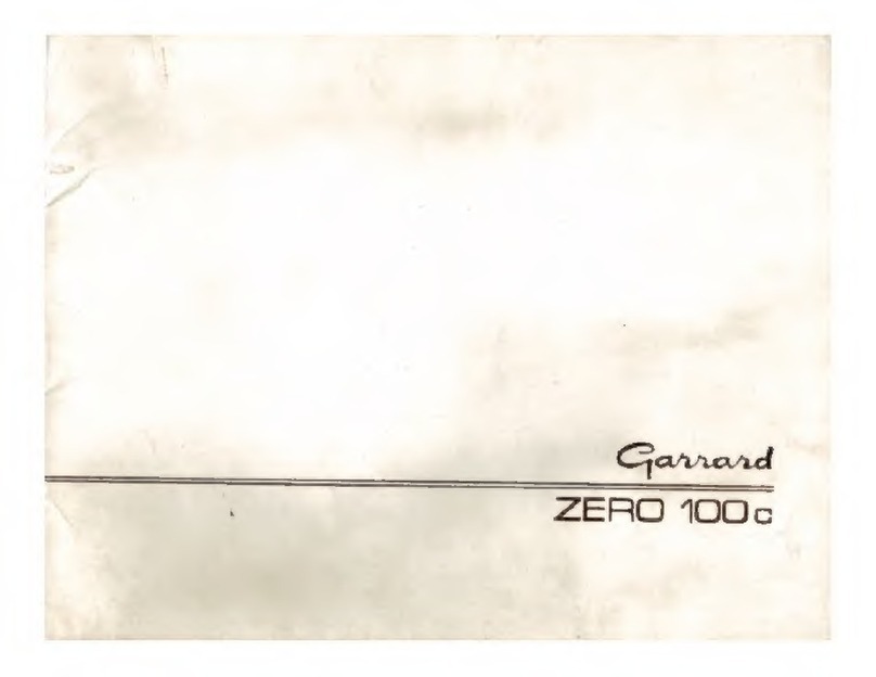 Garrard ZERO 100C manual