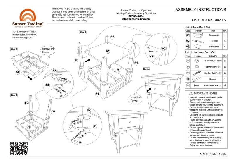 Sunset Trading DLU-DK-2302-TA Assembly instructions