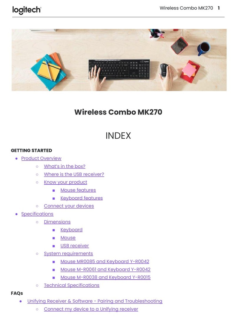 Logitech Combo MK270 User manual Logitech Combo MK270 User manual