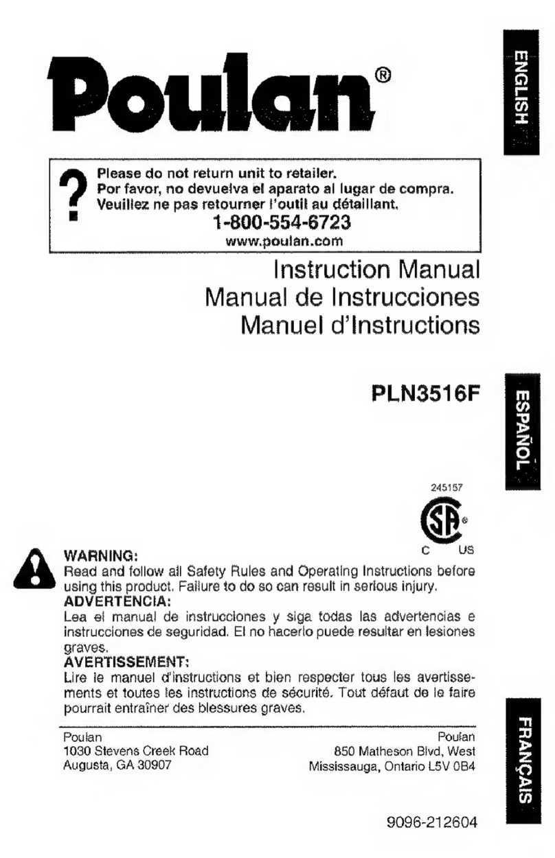 Poulan Pro PLN3516F instruction manual