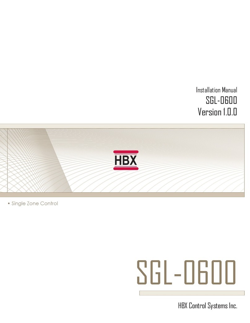 HBX SGL-0600 installation manual