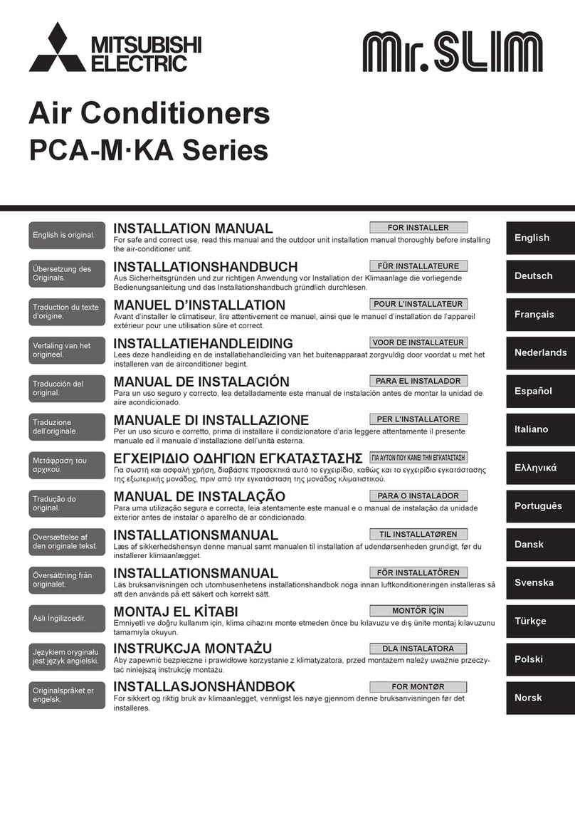 Mitsubishi Electric Mr. SLIM PCA-M KA Series User manual