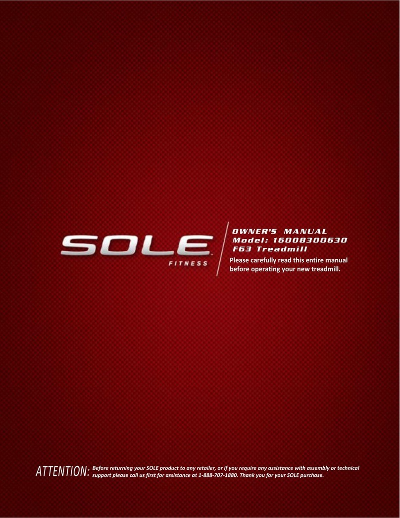 Sole Fitness F63 owner's manual