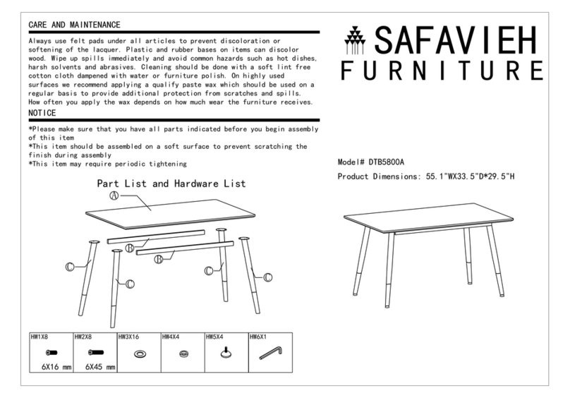 Safavieh Furniture Acre DTB5800A manual