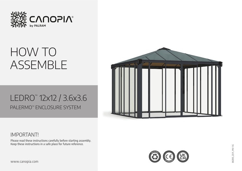 Palram CANOPIA LEDRO 12x12/3.6x3.6 How to assemble