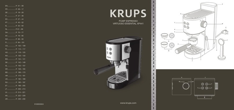 Krups PUMP ESPRESSO VIRTUOSO ESSENTIAL XP441 User manual