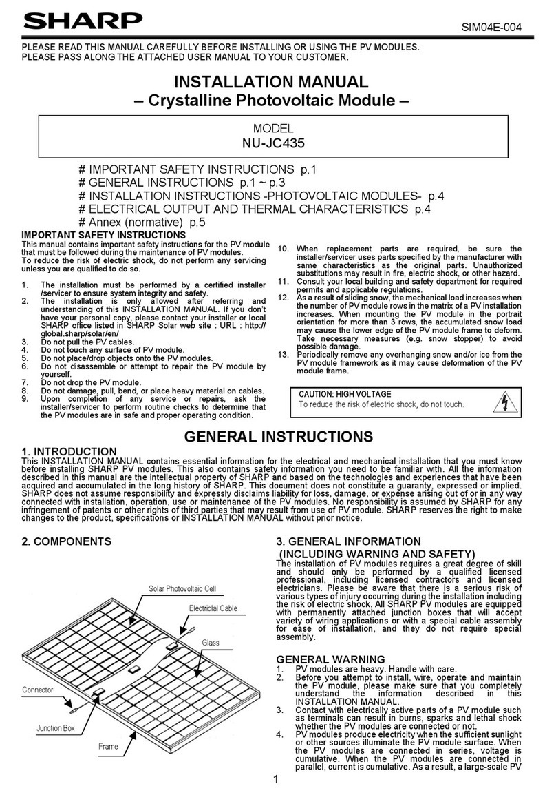 Sharp NU-JC435 installation manual