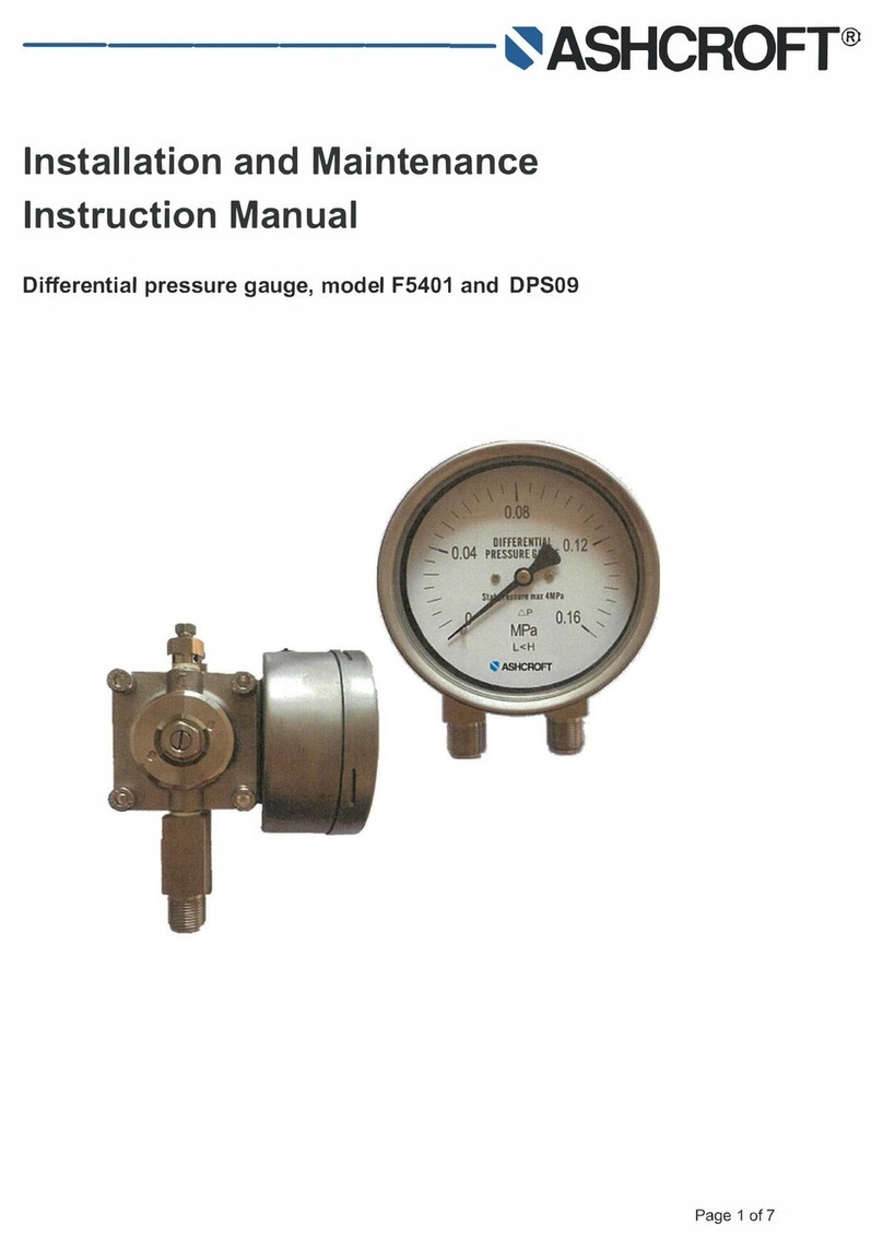 Ashcroft F5401 Installation and maintenance instruction manual