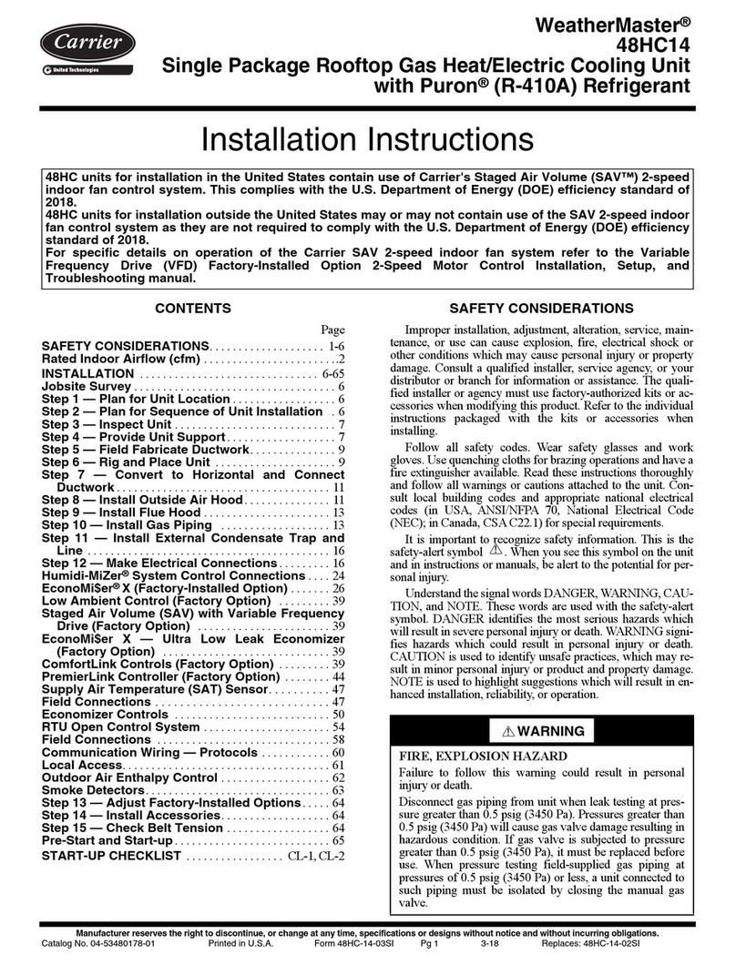 Carrier WeatherMaster 48HC14 User manual