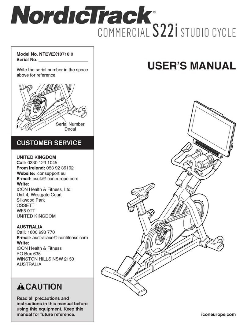 ICON NordicTrack COMMERCIAL S22i STUDIO CYCLE User manual