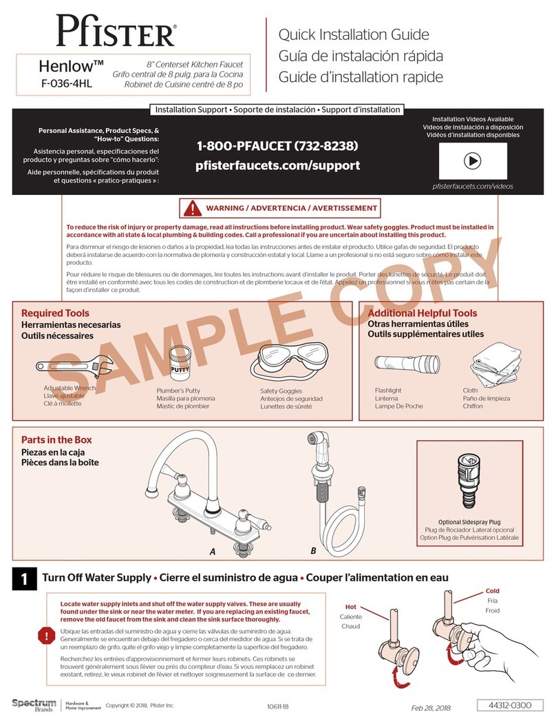 Spectrum Brands Pfister Henlow F-036-4HL User manual Spectrum Brands Pfister Henlow F-036-4HL User manual
