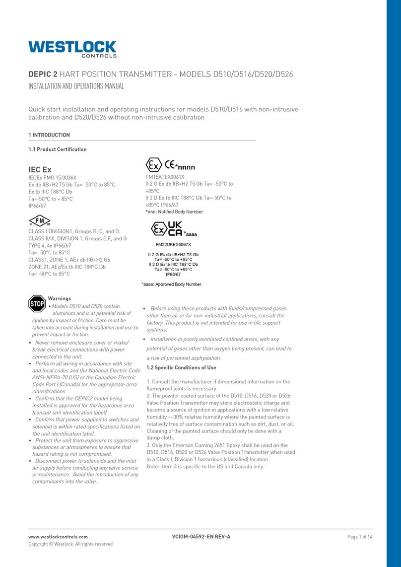 Westlock Controls Corporation DEPIC 2 Installation and operation manual Westlock Controls Corporation DEPIC 2 Installation and operation manual