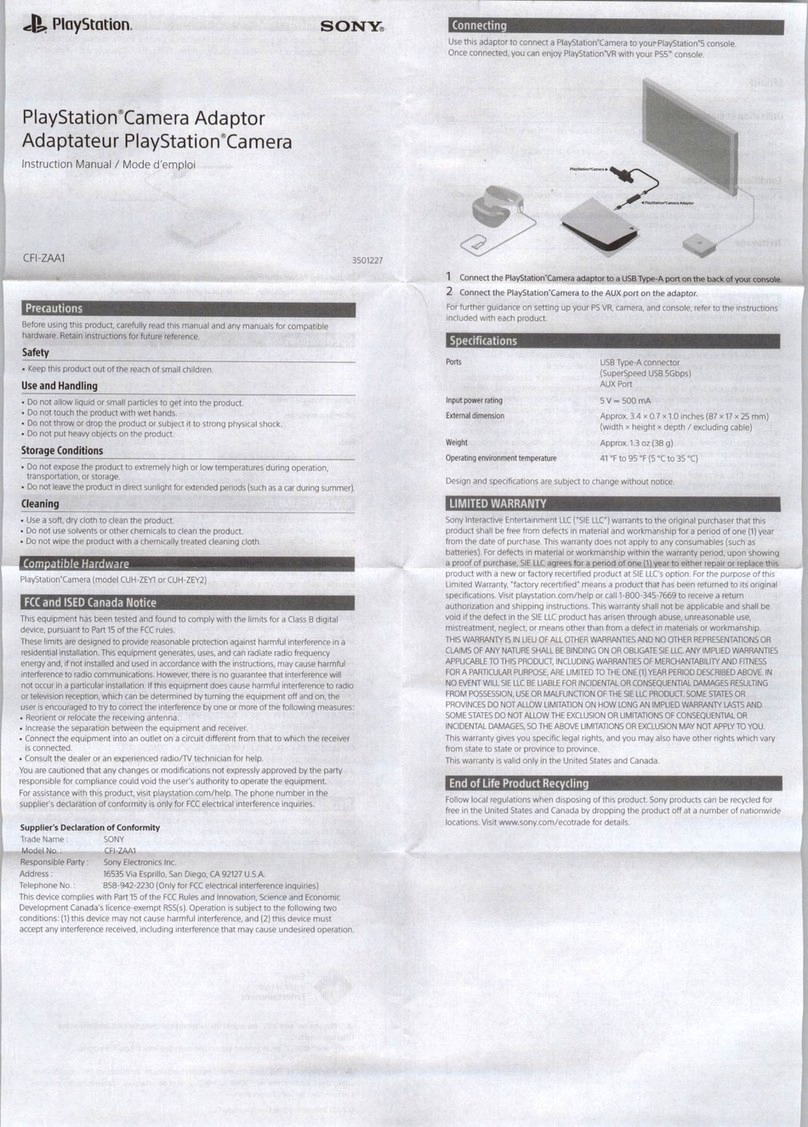 Sony PlayStation CFI-ZAA1 User manual
