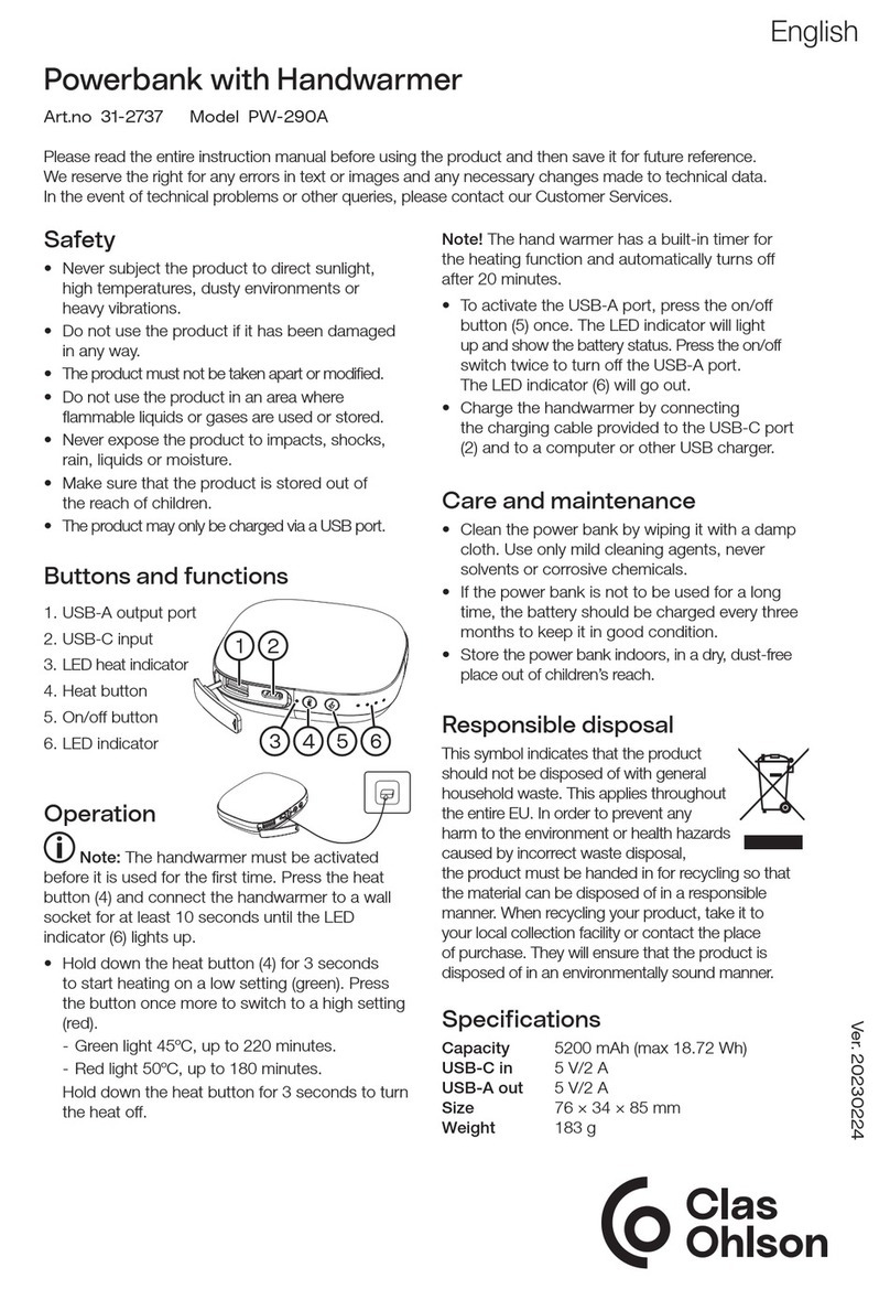 Clas Ohlson PW-290A quick start guide