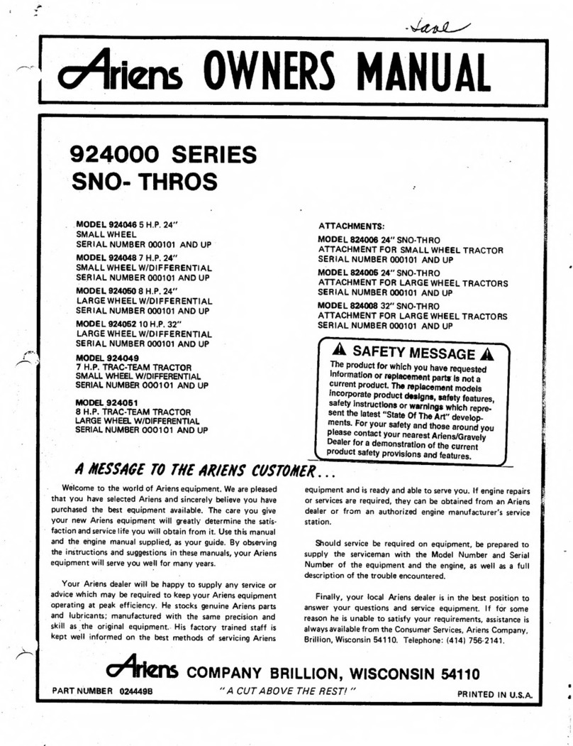 Ariens 924000 User manual