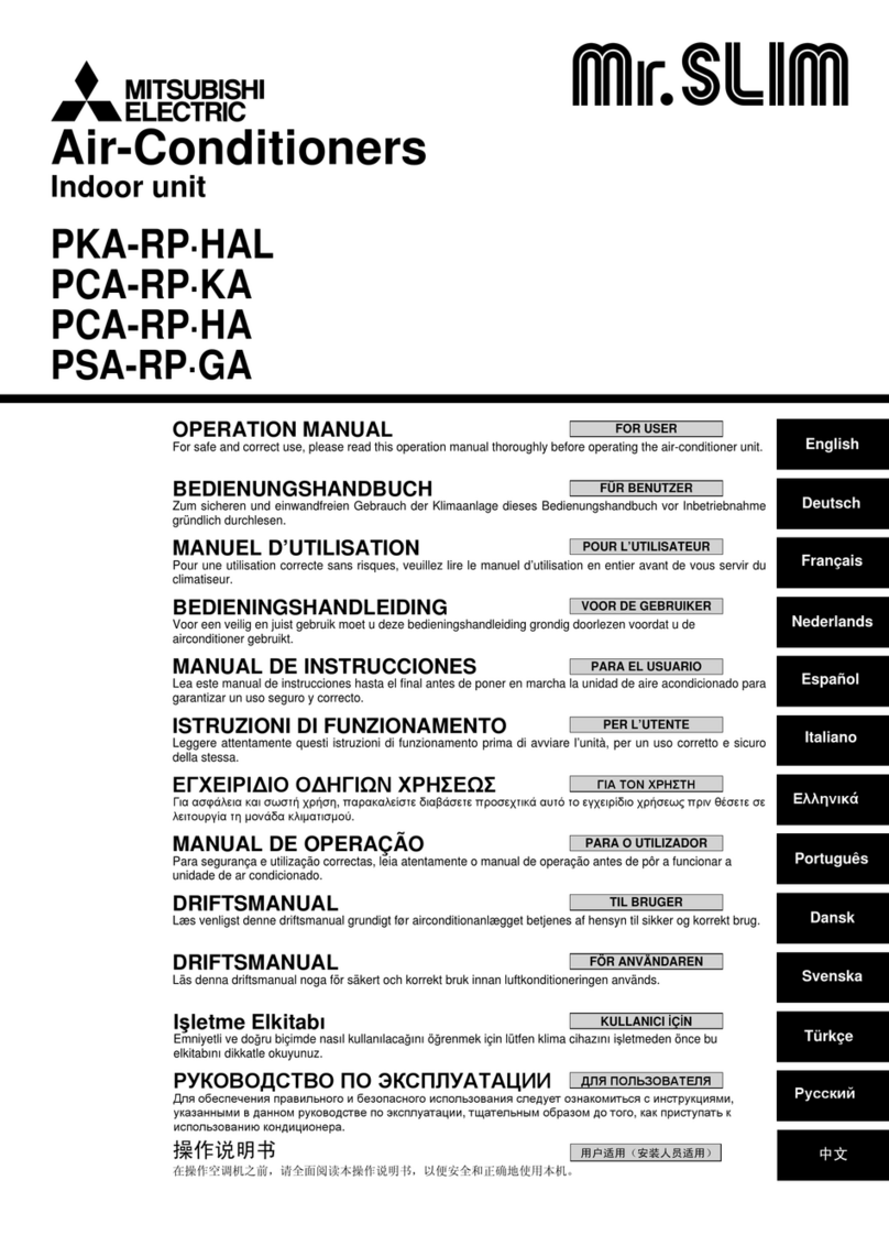 Mitsubishi Electric Mr.SLIM PKA-RP HAL Series User manual