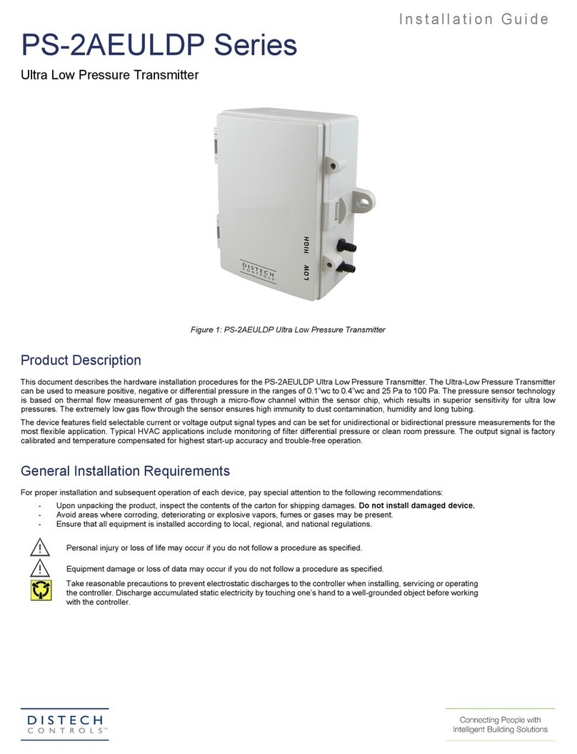 Distech Controls PS-2AEULDP Series User manual