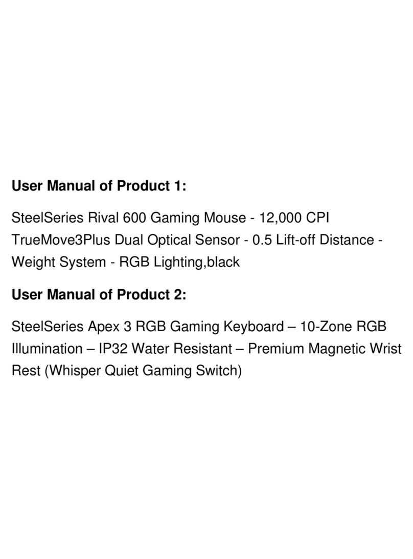 SteelSeries RIVAL 600 Product information guide
