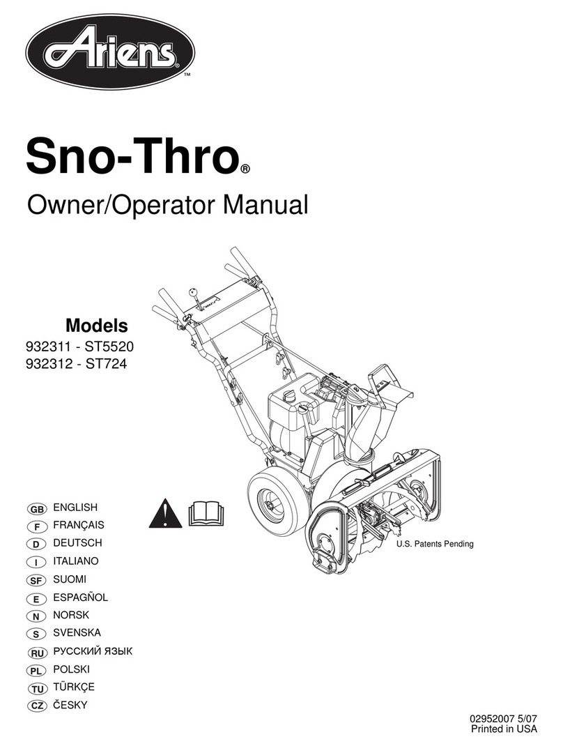 Ariens Sno-Thro 932311 Owner's/operator's manual