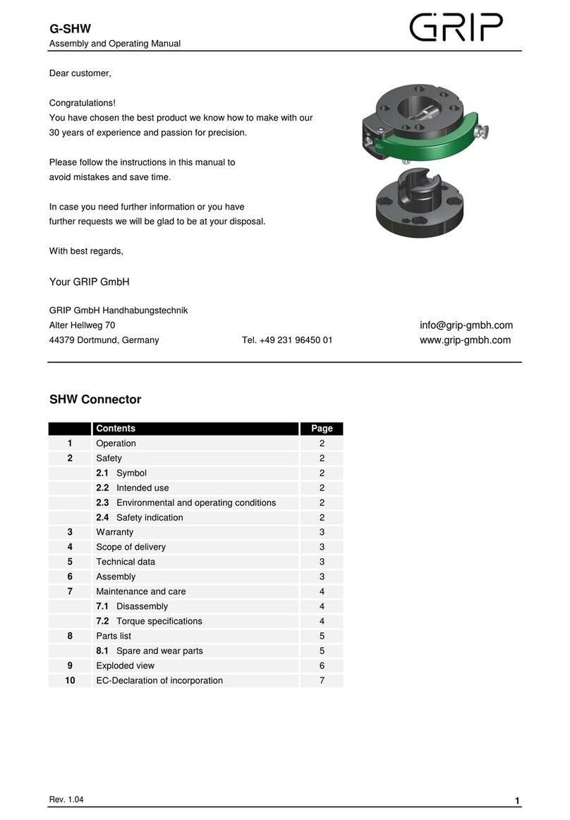 Grip G-SHW Series Assembly and operating manual