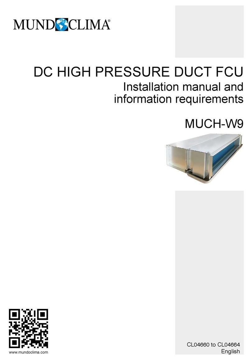 mundoclima MUCH-W9 Installation manual and Information requirements mundoclima MUCH-W9 Installation manual and Information requirements