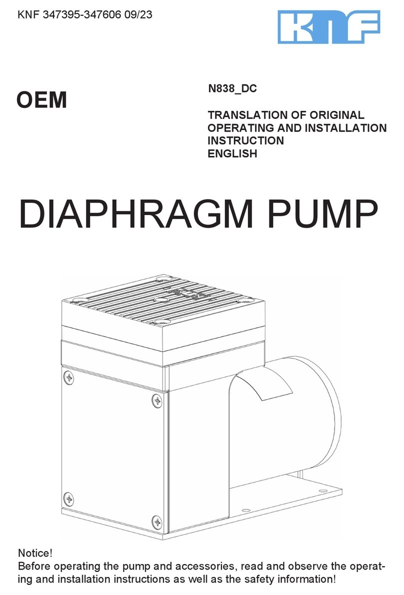 KNF N838 DC Series TRANSLATION OF ORIGINAL OPERATING AND INSTALLATION INSTRUCTIONS