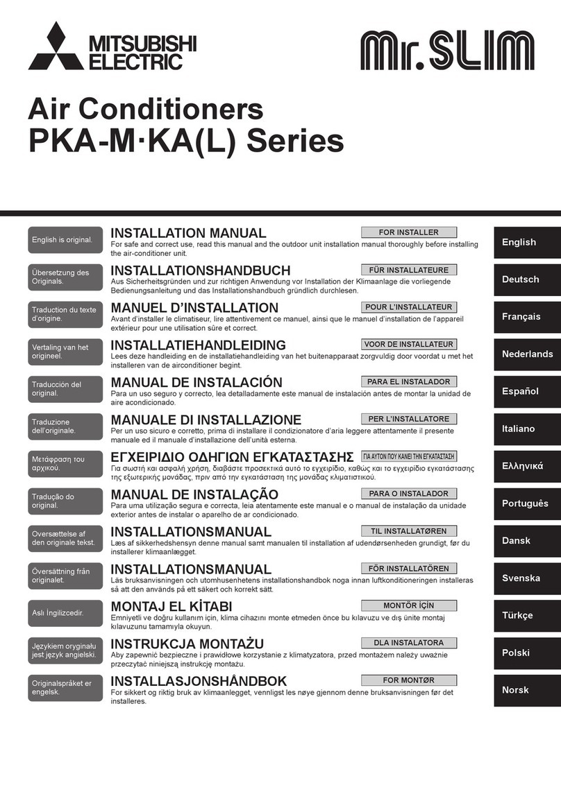 Mitsubishi Electric Mr. SLIM PKA-M KAL Series User manual Mitsubishi Electric Mr. SLIM PKA-M KAL Series User manual