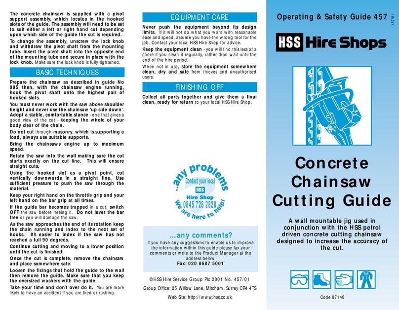 HSS Hire 457 User manual