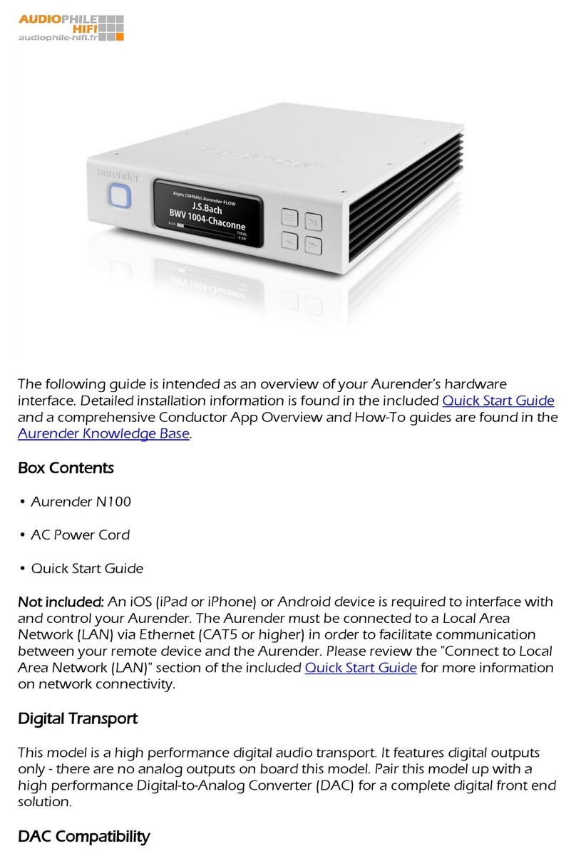 audiophile Aurender N100 quick start guide