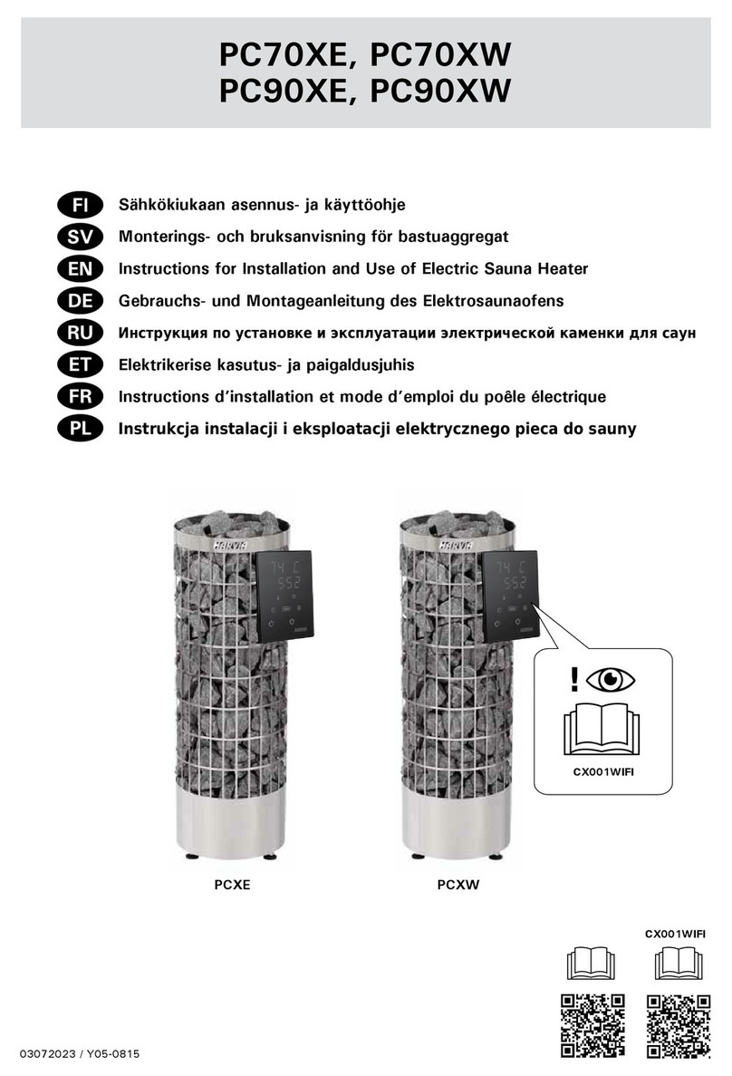 Harvia PC90XW Instructions for installation and use
