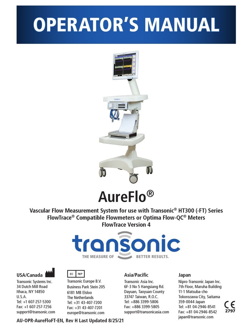 Transonic AureFlo HT300 Series Operator's manual Transonic AureFlo HT300 Series Operator's manual