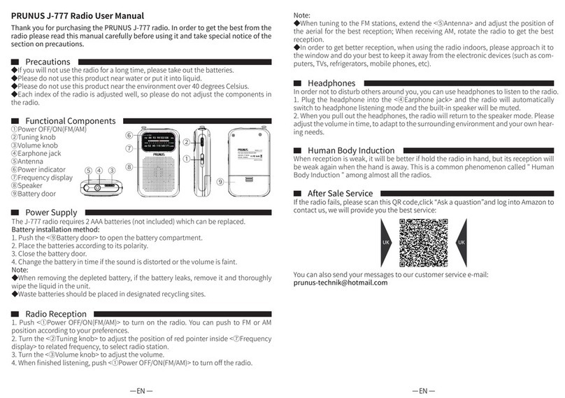 Prunus J-777 user manual