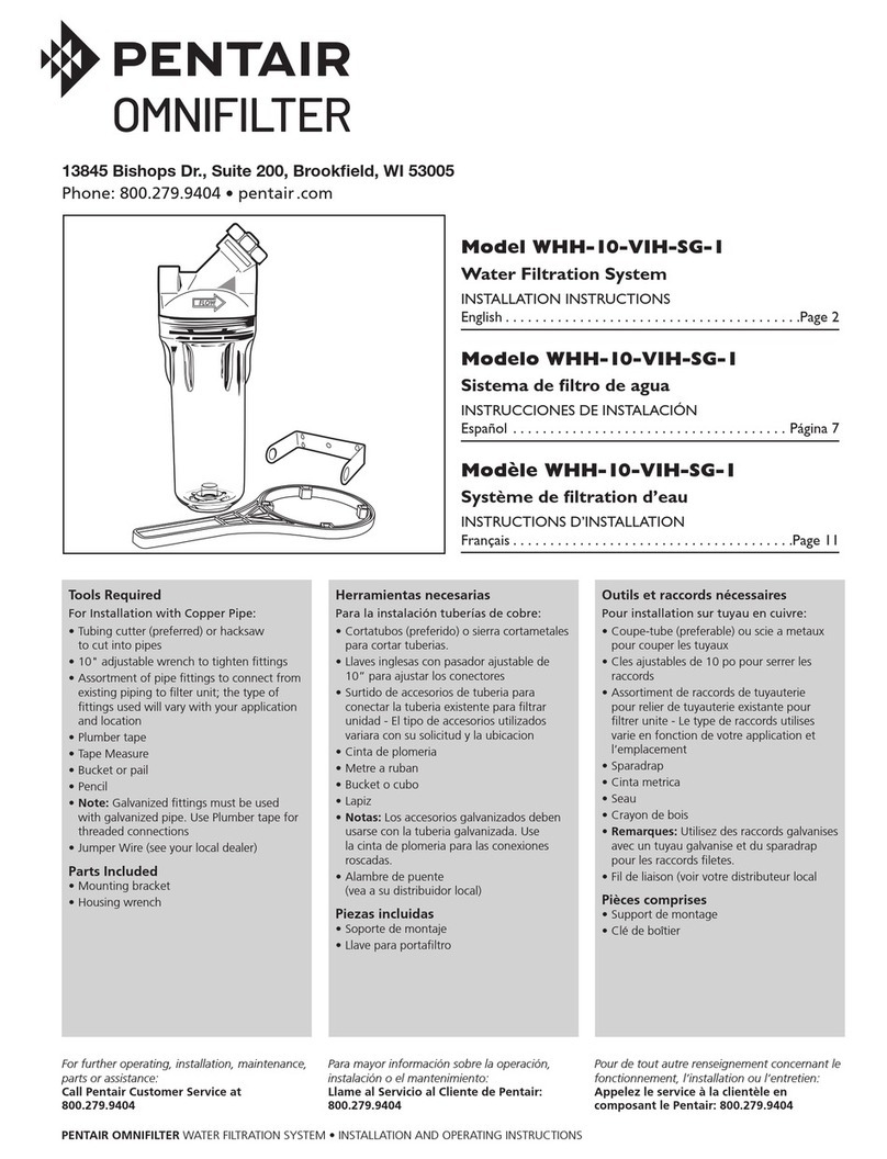 Pentair WHH-10-VIH-SG-1 installation instructions